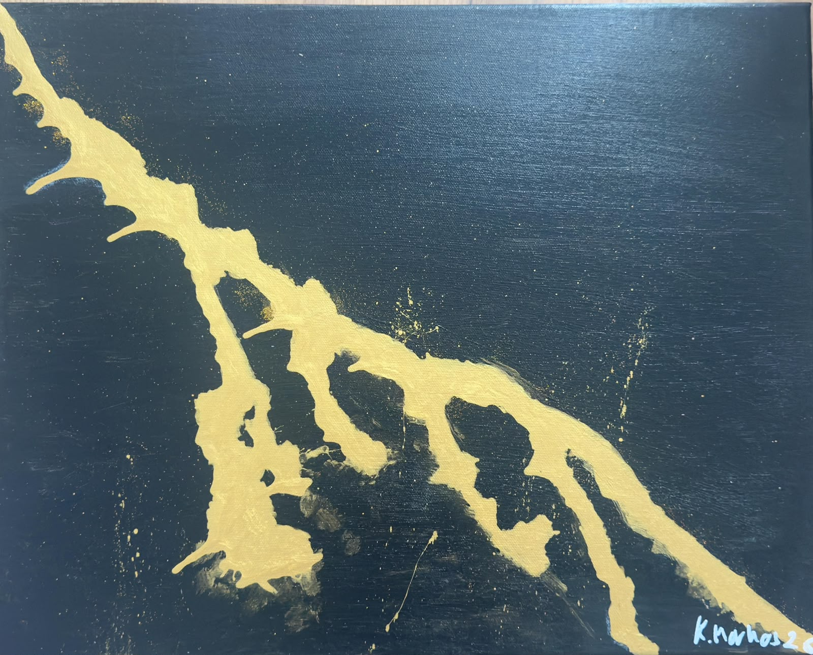 Kunstwerk in Gold und schwarzen